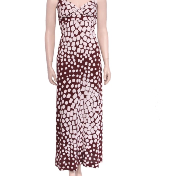 Diane Von Furstenburg Vintage Silk Halter Maxi Dress Size 4 - Picture 1 of 11